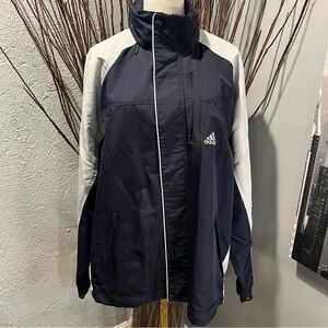 🐠ADIDAS VINTAGE Y2K BLUE TWO TONED FULL ZIP JACKET SIZE MEDIUM🐠